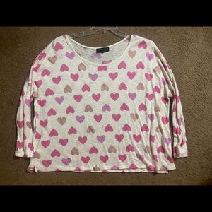 Lane Bryant plus size pink heart sweater  22 24